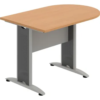 Jednací stůl CP 1200 1 – Stůl jednací oblouk 120 cm - Buk , Šedá , Šedý kov