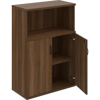 Policová skříň SZ 3 80 02 – Skříň policová dvéřová 115,2 × 80 cm - Ořech , Ořech , UCO – černá