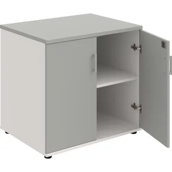 SPZ 80 60 N – Skříňka ke stolu, zavřená, š. 80 cm, léta napříč - Šedá , Bílá , USH – hranatá