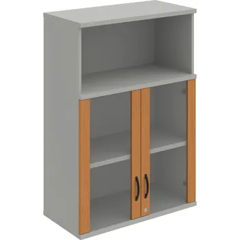 Policová skříň SZ 3 80 05 H – Skříň policová dvéřová 115,2 × 80 cm - Olše , Šedá , UCO – černá