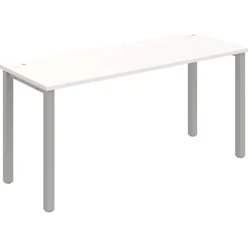 Psací stůl UE 1600 – Stůl pracovní délky 160 cm, hl. 60 cm - Bílá , Šedý kov