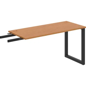 Psací stůl UE O 1400 RU – Stůl pracovní délky 140 cm, hl. 60 cm, k řetězení - Olše , Černý kov