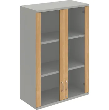 Policová skříň SZ 3 80 04 H – Skříň policová dvéřová 115,2 × 80 cm - Dub , Šedá , USN – Hobis