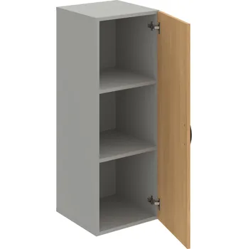 Policová skříň D 3 40 01 – Skříň policová dvéřová 111 × 40 cm - Dub , Šedá , UCO – černá