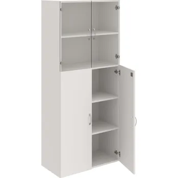 Policová skříň DZ 5 80 08 – Skříň policová dvéřová 185 × 80 cm - Bílá , Bílá , USN – Hobis