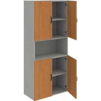 Policová skříň D 5 80 05 – Skříň policová dvéřová 185 × 80 cm - Olše , Šedá , UCO – černá