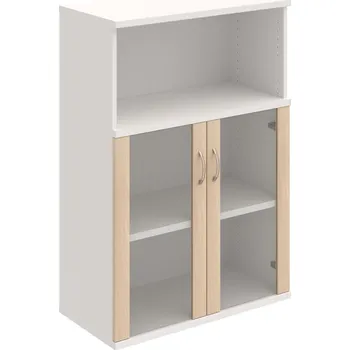 Policová skříň S 3 80 05 – Skříň policová dvéřová 115,2 × 80 cm - Akát , Bílá , USN – Hobis