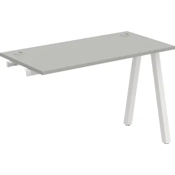 Psací stůl UE A 1200 R – Stůl pracovní délky 120 cm, hl. 60 cm, k řetězení - Šedá , Bílý kov