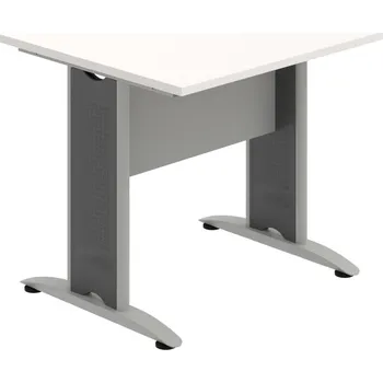 Jednací stůl CP 1200 1 – Stůl jednací oblouk 120 cm - Bílá , Šedá , Šedý kov