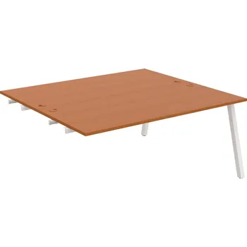 Psací stůl USD A 1800 R – Stůl pracovní 180 × 160 cm, k řetězení - Třešeň , Bílý kov