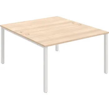 Psací stůl USD 1400 – Stůl pracovní 140 × 160 cm - Akát , Bílý kov