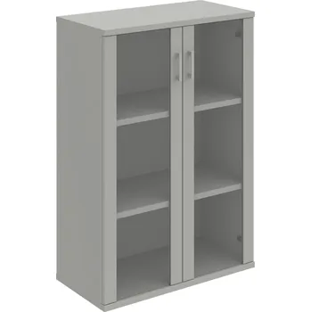 Policová skříň S 3 80 04 – Skříň policová dvéřová 115,2 × 80 cm - Šedá , Šedá , USH – hranatá