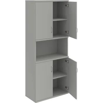 Policová skříň S 5 80 05 – Skříň policová dvéřová 192 × 80 cm - Šedá , Šedá , USN – Hobis