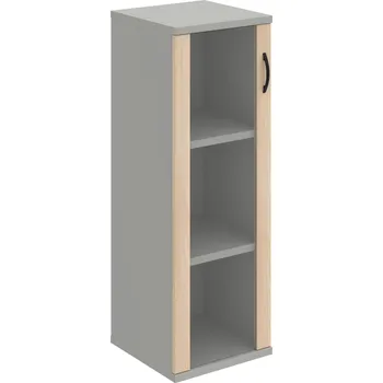 Policová skříň S 3 40 02 L – Skříň policová dvéřová 115,2 × 40 cm - Akát , Šedá , UCO – černá