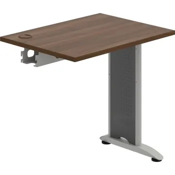 Psací stůl FE 800 R – Stůl pracovní řetězící rovný 80 cm, hl. 60 cm - Ořech , Šedý kov