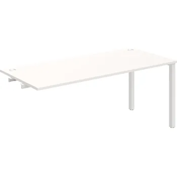 Psací stůl US 1800 R – Stůl pracovní délky 180 cm, k řetězení - Bílá , Bílý kov