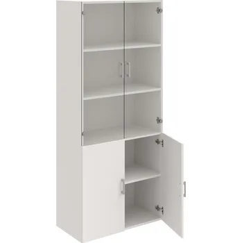 Policová skříň D 5 80 09 – Skříň policová dvéřová 185 × 80 cm - Bílá , Bílá , USH – hranatá