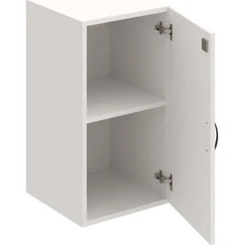 Policová skříň DZ 2 40 01 – Skříň policová dvéřová 74 × 40 cm - Bílá , Bílá , UCO – černá