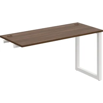 Psací stůl UE O 1400 R – Stůl pracovní délky 140 cm, hl. 60 cm, k řetězení - Ořech , Bílý kov