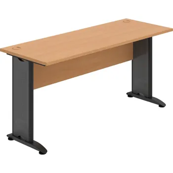 Psací stůl CE 1600 – Stůl pracovní rovný 160 cm, hl. 60 cm - Buk , Buk , Černý kov