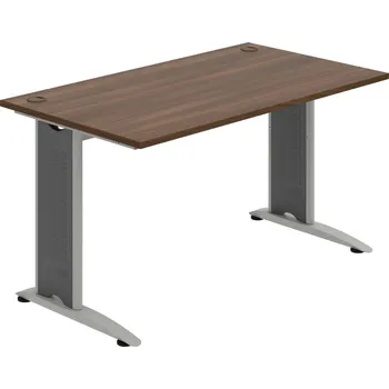 Psací stůl FS 1400 – Stůl pracovní rovný 140 cm - Ořech , Šedý kov