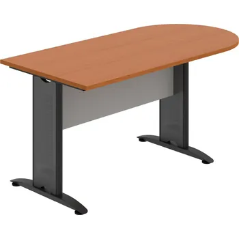 Jednací stůl CP 1600 1 – Stůl jednací oblouk 160 cm - Třešeň , Šedá , Černý kov