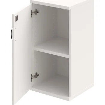 Policová skříň SZ 2 40 01 L – Skříň policová dvéřová 76,8 × 40 cm - Bílá , Bílá , UCO – černá