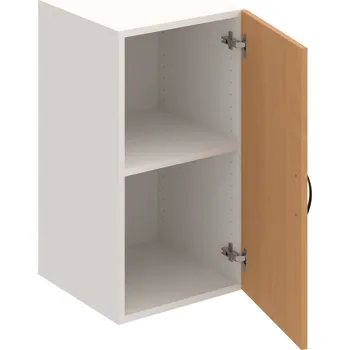 Policová skříň D 2 40 01 – Skříň policová dvéřová 74 × 40 cm - Buk , Bílá , UCO – černá