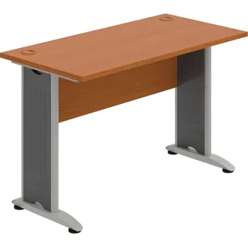 Psací stůl CE 1200 – Stůl pracovní rovný 120 cm, hl. 60 cm - Třešeň , Třešeň , Šedý kov