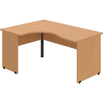 Psací stůl GE 2005 P – Stůl ergo pravý 160 × 120 cm - Buk , Buk , Černý kov