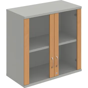 Policová skříň SZ 2 80 02 H – Skříň policová dvéřová 76,8 × 80 cm - Buk , Šedá , USN – Hobis