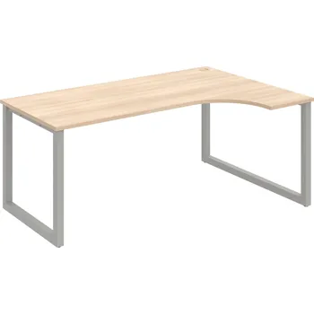 Psací stůl UE O 1800 L – Stůl ergo 180 × 120 cm, levý - Akát , Šedý kov