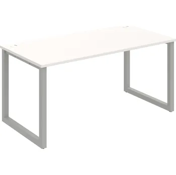 Psací stůl US O 1600 – Stůl pracovní délky 160 cm - Bílá , Šedý kov