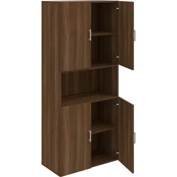 Policová skříň D 5 80 05 – Skříň policová dvéřová 185 × 80 cm - Ořech , Ořech , USH – hranatá