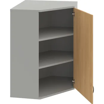 Policová skříň SRV 3 01 P H – Skříň vnitřní roh pravá 115,2 cm - Dub , Šedá , UCO – černá