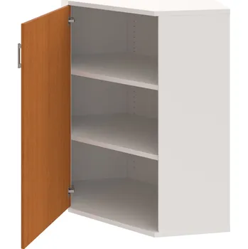 Policová skříň SRV 3 01 L – Skříň vnitřní roh levá 115,2 cm - Třešeň , Bílá , USH – hranatá
