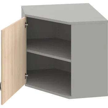 Policová skříň SRV 2 01 L H – Skříň vnitřní roh levá 76,8 cm - Akát , Šedá , UCO – černá