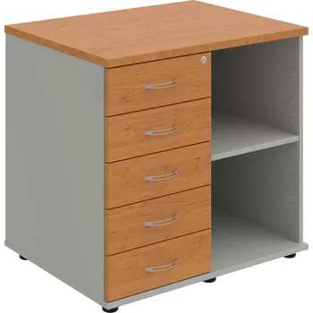 SPKZ 3 80 60 L N – Skříňka ke stolu, levá, s centrálním zamykáním - Olše , Šedá , USN – Hobis