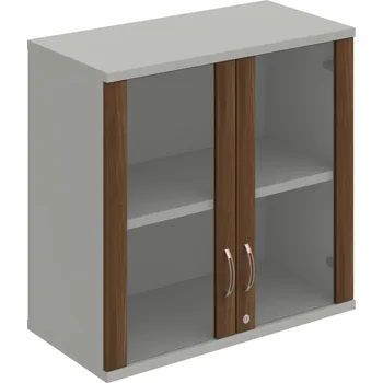 Policová skříň SZ 2 80 02 H – Skříň policová dvéřová 76,8 × 80 cm - Ořech , Šedá , USN – Hobis