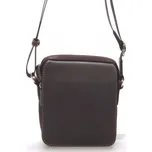 Menší pánská nylonová crossbody s koženou klopou Hexagona Brounee, hnědá