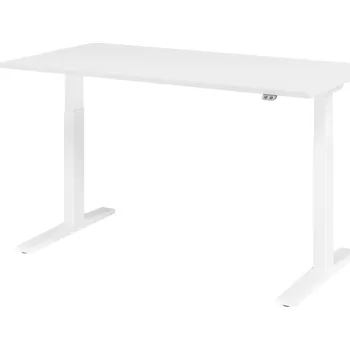 Jednací stůl Výškově nastavitelný psací stůl, elektrický, s tlačítkem, C-noha, 1600 x 800 mm, bílý