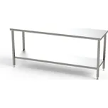 Nerezový stůl do čistých prostor, hladká pracovní deska, hladká police, 1600 x 600 x 900 mm