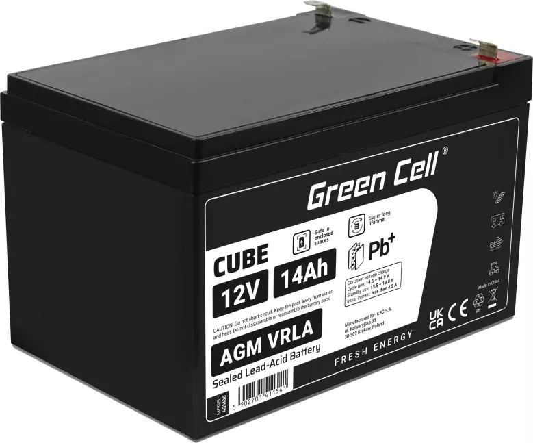 Green Cell AGM Baterie 12V 14Ah