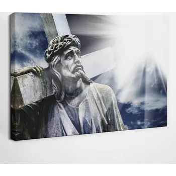 Obraz Tištěný obraz do ložnice Kamenná socha Ježíše Krista 30x20 cm