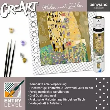 Ravensburger 23916 CreArt Gustav Klimt: Polibek (Malování na plátno)