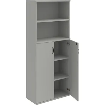 Policová skříň SZ 5 80 04 – Skříň policová dvéřová 192 × 80 cm - Šedá , Šedá , UCO – černá