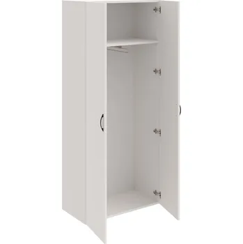 Policová skříň D 5 80 01 – Skříň šatní dvéřová 185 × 80 cm - Bílá , Bílá , UCO – černá