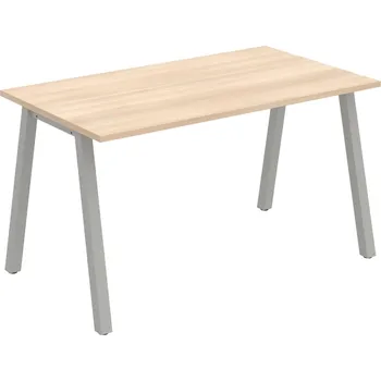 Psací stůl UJ A 1400 – Stůl jednací rovný délky 140 cm - Akát , Šedý kov