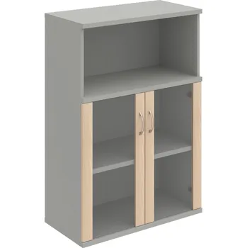 Policová skříň S 3 80 05 – Skříň policová dvéřová 115,2 × 80 cm - Akát , Šedá , USN – Hobis