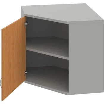 Policová skříň SRV 2 01 L H – Skříň vnitřní roh levá 76,8 cm - Olše , Šedá , USN – Hobis